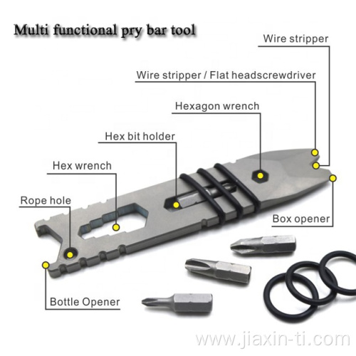 multi pocket tool bottle opener titanium pry bar